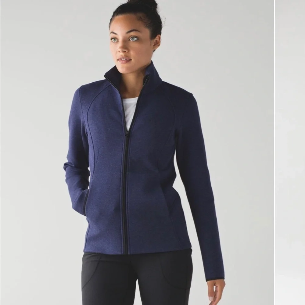 Lululemon" Insculpt Jacket- Heathered Deep Indigo / Deep Indigo- Size 4- - Picture 4 of 15